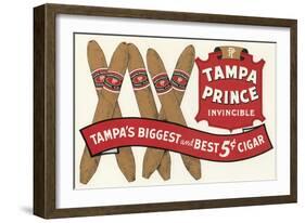 Tampa Prince Cigar Ad-null-Framed Art Print