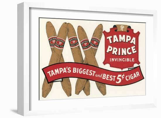 Tampa Prince Cigar Ad-null-Framed Art Print