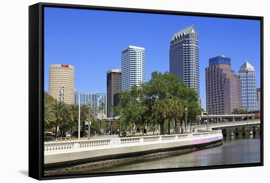 Tampa Skyline and Hillsborough River, Tampa, Florida, United States of America, North America-Richard Cummins-Framed Stretched Canvas