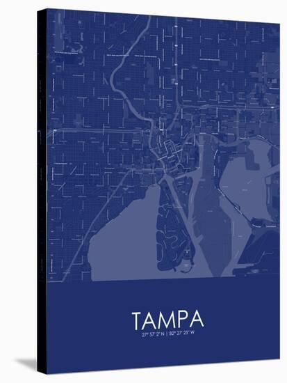 Tampa, United States of America Blue Map-null-Stretched Canvas