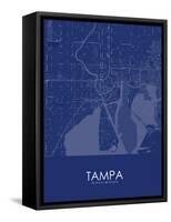 Tampa, United States of America Blue Map-null-Framed Stretched Canvas