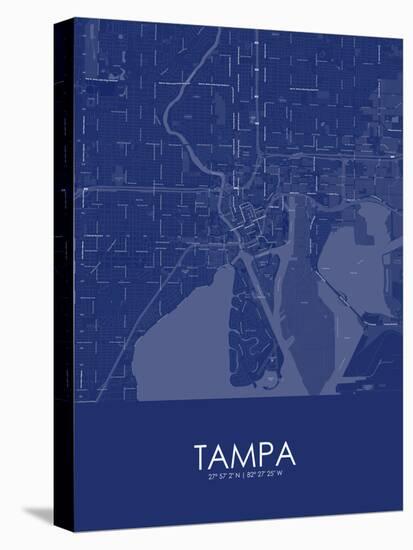 Tampa, United States of America Blue Map-null-Stretched Canvas