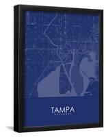 Tampa, United States of America Blue Map-null-Framed Poster