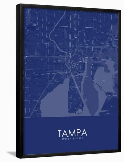 Tampa, United States of America Blue Map-null-Framed Poster