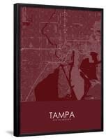 Tampa, United States of America Red Map-null-Framed Poster