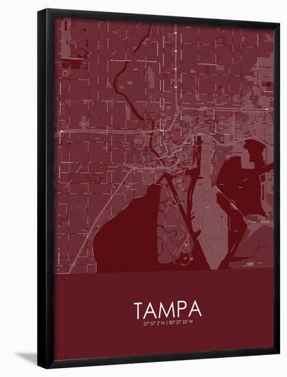 Tampa, United States of America Red Map-null-Framed Poster