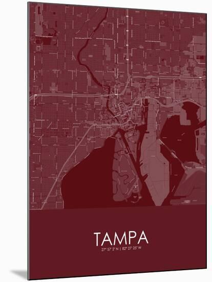 Tampa, United States of America Red Map-null-Mounted Poster