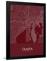 Tampa, United States of America Red Map-null-Framed Poster