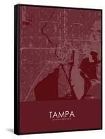 Tampa, United States of America Red Map-null-Framed Stretched Canvas