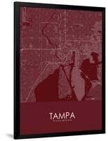 Tampa, United States of America Red Map-null-Framed Poster