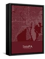 Tampa, United States of America Red Map-null-Framed Stretched Canvas