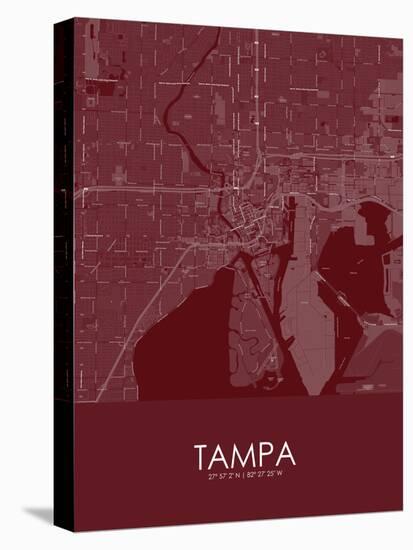 Tampa, United States of America Red Map-null-Stretched Canvas