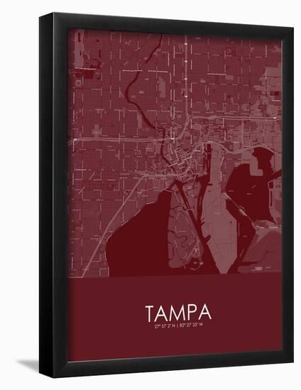 Tampa, United States of America Red Map-null-Framed Poster