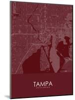 Tampa, United States of America Red Map-null-Mounted Poster