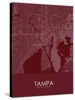 Tampa, United States of America Red Map-null-Stretched Canvas