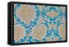 Tan & Blue Floral Pattern II-Elizabeth Medley-Framed Stretched Canvas