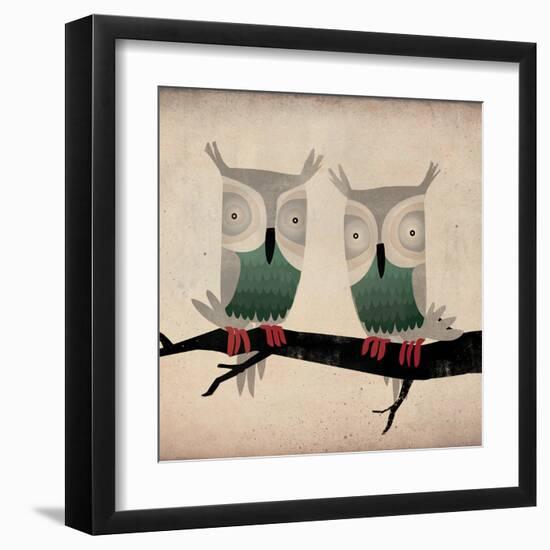 Tan Owls Square-Ryan Fowler-Framed Art Print