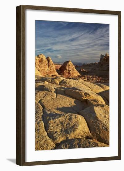 Tan Sandstone at First Light, Coyote Buttes Wilderness, Vermilion Cliffs National Monument-James Hager-Framed Photographic Print