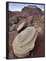 Tan Sandstone Boulder Among Red Rocks, Carson National Forest, New Mexico-James Hager-Framed Photographic Print
