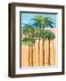 Tan Shadow Palms I-Jane Slivka-Framed Art Print