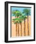 Tan Shadow Palms II-Jane Slivka-Framed Art Print