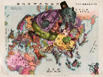 Satirical Map - The Illustration of the Great European War-Tanaka Ryozo-Framed Stretched Canvas