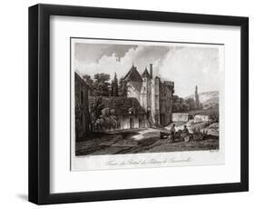 Tancarville Castle. (Engraving, Ca. 1840)-French School-Framed Giclee Print