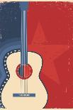 Country Music Poster with Guitar on Old Paper Texture-Tancha-Art Print