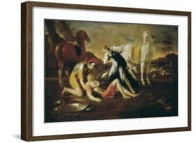 Tancred and Erminia-Nicolas Poussin-Framed Art Print