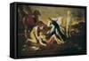 Tancred and Erminia-Nicolas Poussin-Framed Stretched Canvas