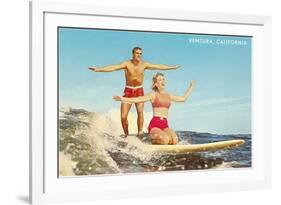 Tandem Surfing, Ventura-null-Framed Art Print