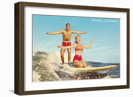 Tandem Surfing, Ventura-null-Framed Art Print