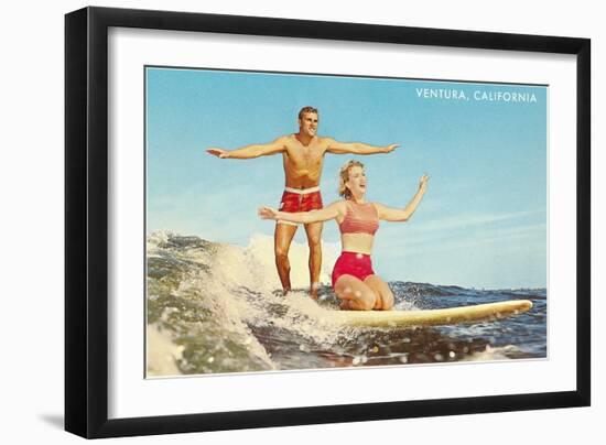 Tandem Surfing, Ventura-null-Framed Art Print