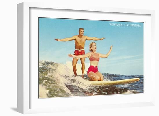 Tandem Surfing, Ventura-null-Framed Art Print