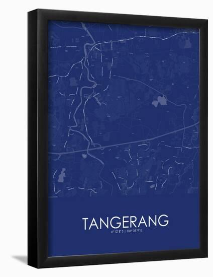 Tangerang, Indonesia Blue Map-null-Framed Poster