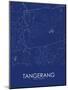 Tangerang, Indonesia Blue Map-null-Mounted Poster