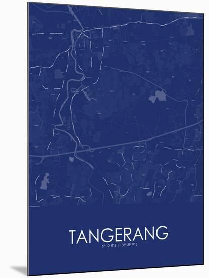 Tangerang, Indonesia Blue Map-null-Mounted Poster