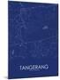 Tangerang, Indonesia Blue Map-null-Mounted Poster