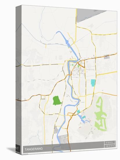 Tangerang, Indonesia Map-null-Stretched Canvas