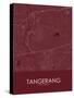 Tangerang, Indonesia Red Map-null-Stretched Canvas