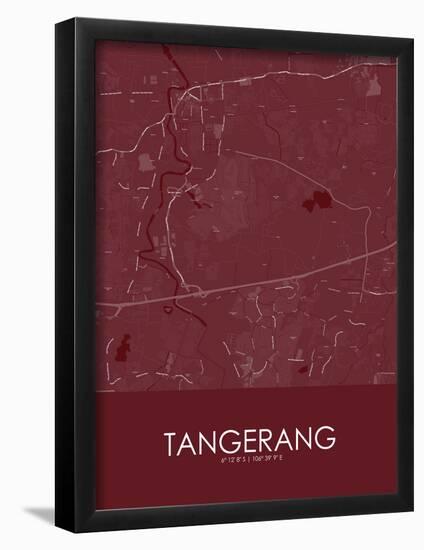 Tangerang, Indonesia Red Map-null-Framed Poster