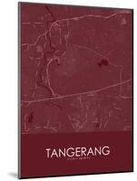 Tangerang, Indonesia Red Map-null-Mounted Poster