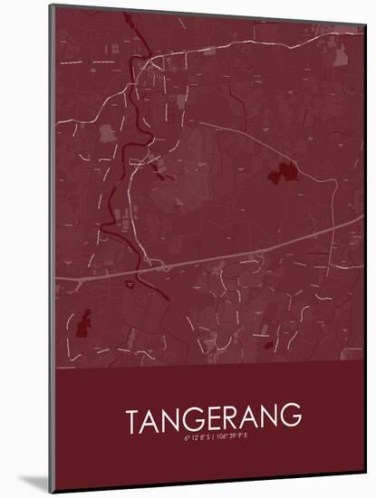 Tangerang, Indonesia Red Map-null-Mounted Poster