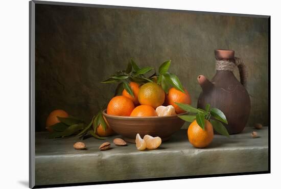 Tangerines & Jug Still Life-null-Mounted Art Print