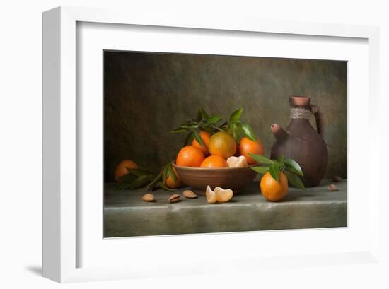 Tangerines & Jug Still Life-null-Framed Art Print