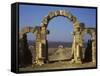 Tangier Gate, Volubilis, UNESCO World Heritage Site, Morocco, North Africa, Africa-Simanor Eitan-Framed Stretched Canvas