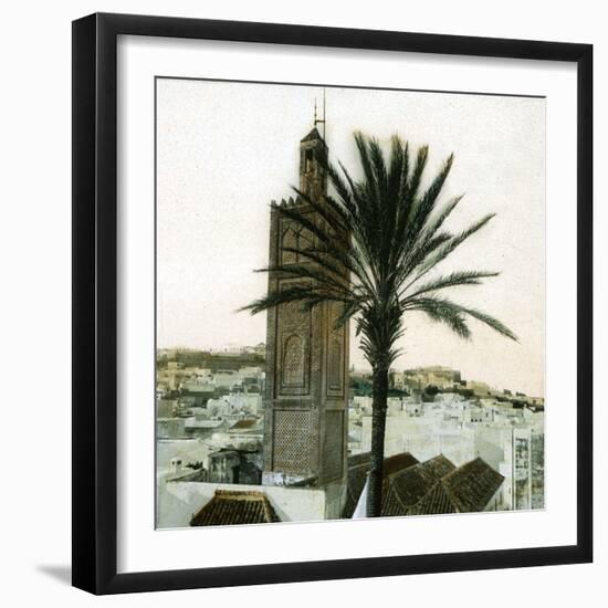 Tangier (Morocco), Circa 1885, Minaret of the Mosque of the Aïssaoua-Leon, Levy et Fils-Framed Photographic Print