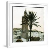 Tangier (Morocco), Circa 1885, Minaret of the Mosque of the Aïssaoua-Leon, Levy et Fils-Framed Photographic Print