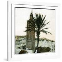 Tangier (Morocco), Circa 1885, Minaret of the Mosque of the Aïssaoua-Leon, Levy et Fils-Framed Photographic Print