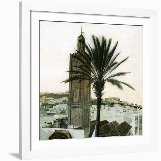 Tangier (Morocco), Circa 1885, Minaret of the Mosque of the Aïssaoua-Leon, Levy et Fils-Framed Photographic Print